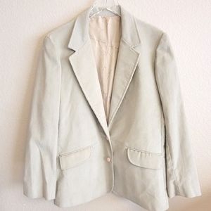 Oscar de la Renta Tan Corduroy Blazer Sz 15/16
